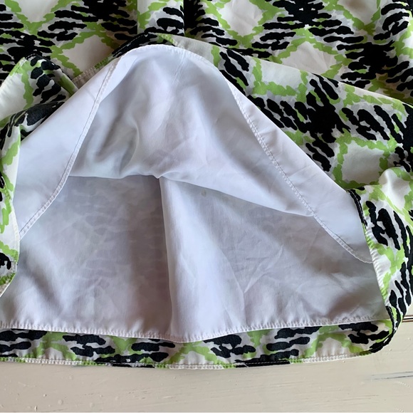 Banana Republic Diamond Print Sleeveless Sheath Dress Green Black & White Size 0 - Picture 8 of 13